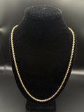 Used 10k Gold Hollow Rope Chain 3mm 26"