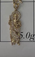 10K Gold Solid St Judas with Cubic Zirconia