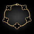 14k Black Clover Bracelet 11mm 7"