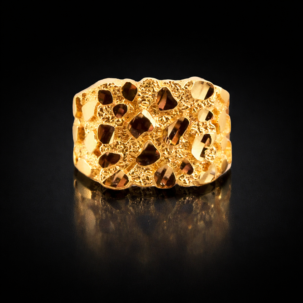 10k Gold Square Nugget Ring