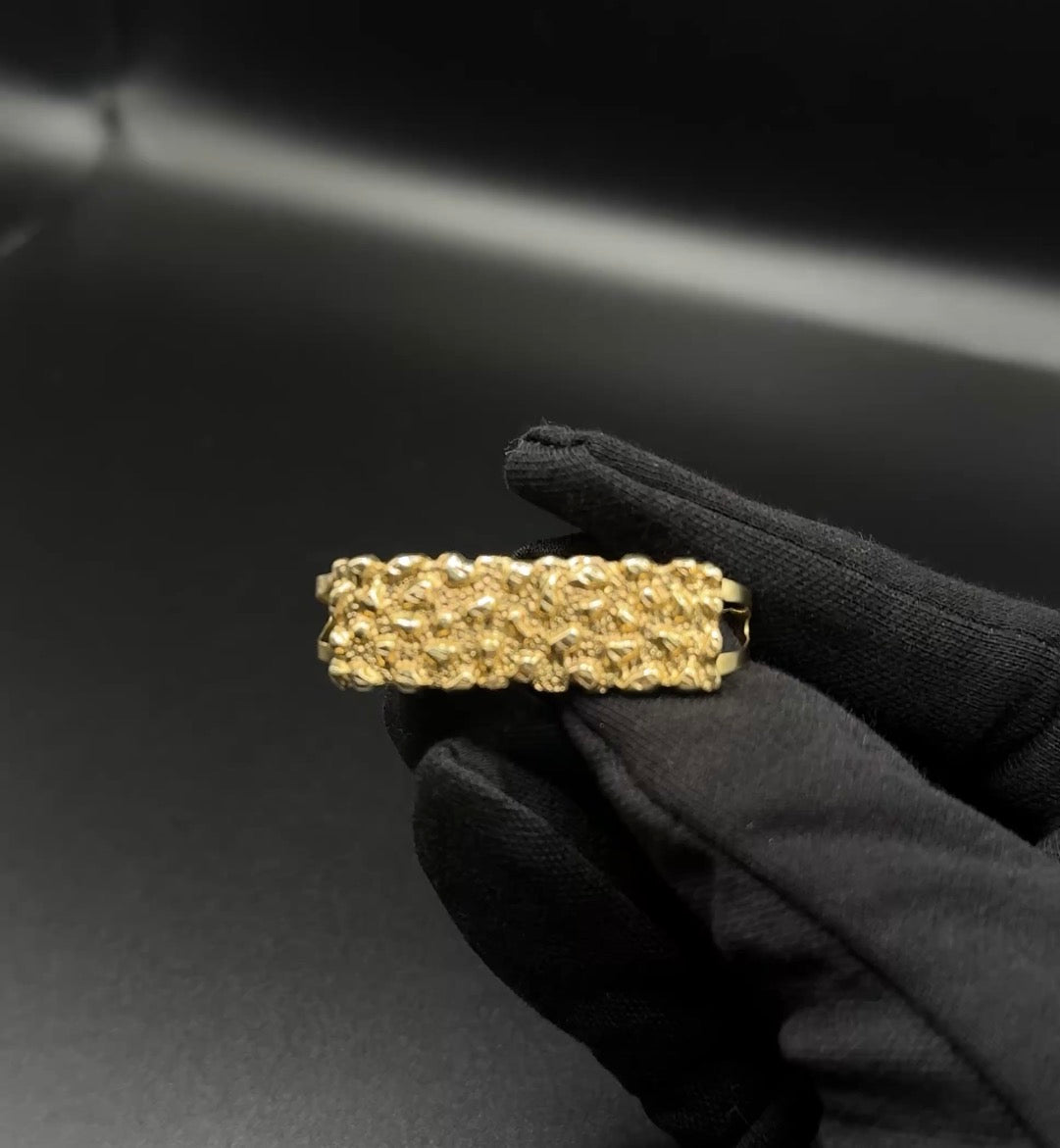 10k Gold Double Nugget Ring