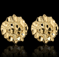 10k Gold Circle Nugget Earrings