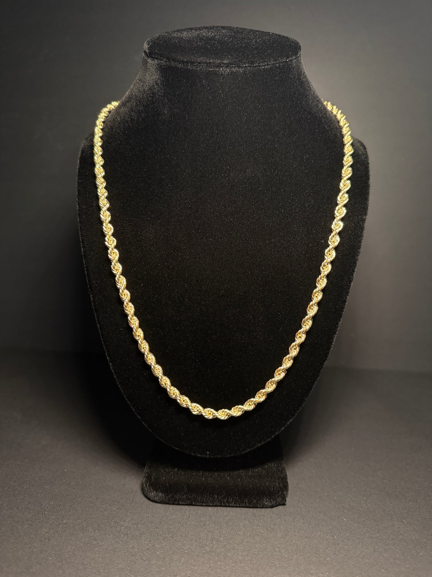10k Gold Hollow Rope Chain 5mm 22"