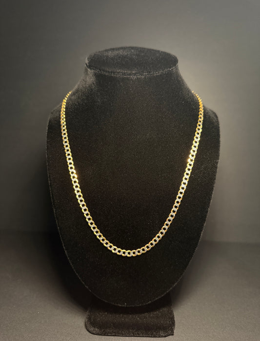 14k Gold Solid Curb Chain 5mm 20"