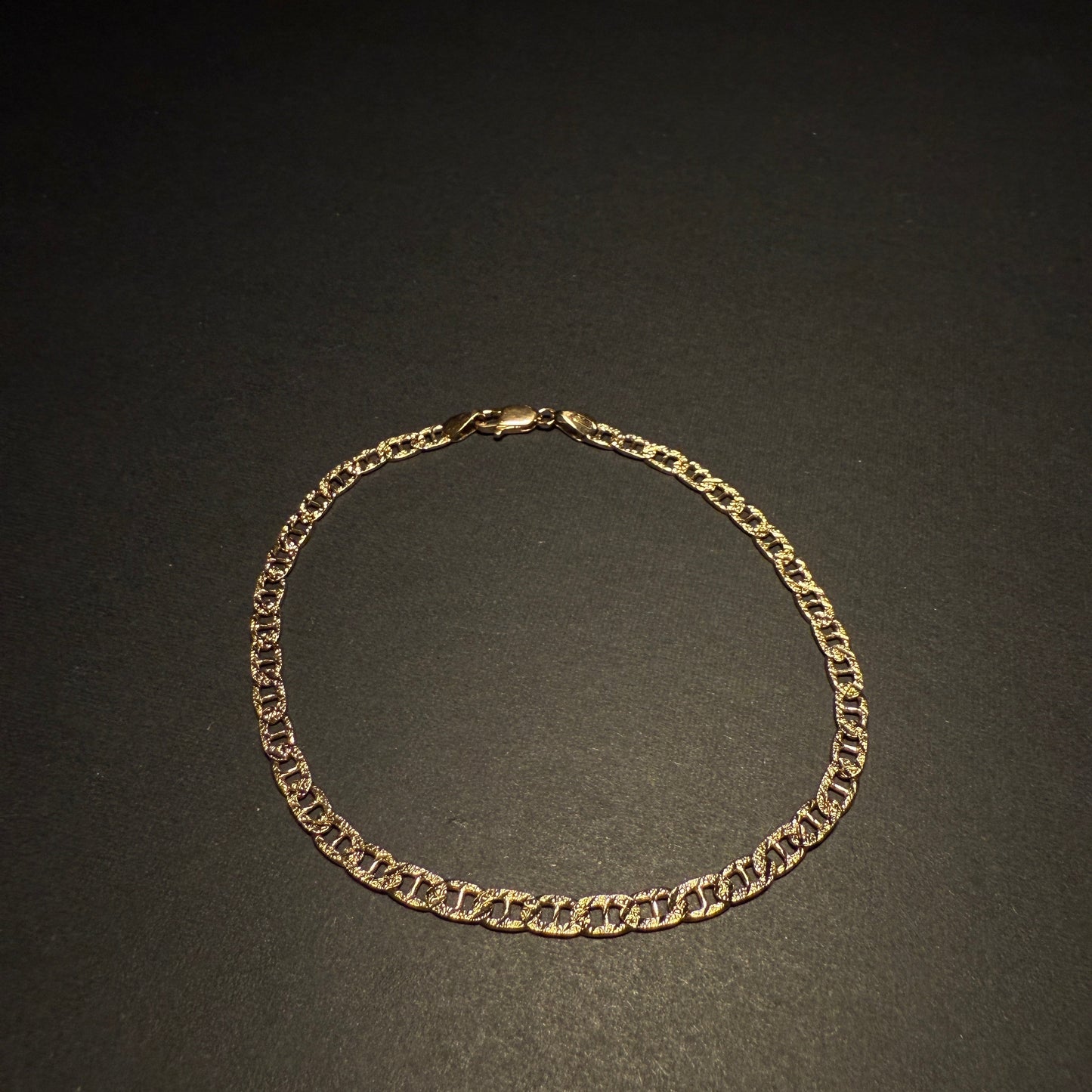 14k Gold Solid Mariner Bracelet 4mm 8"