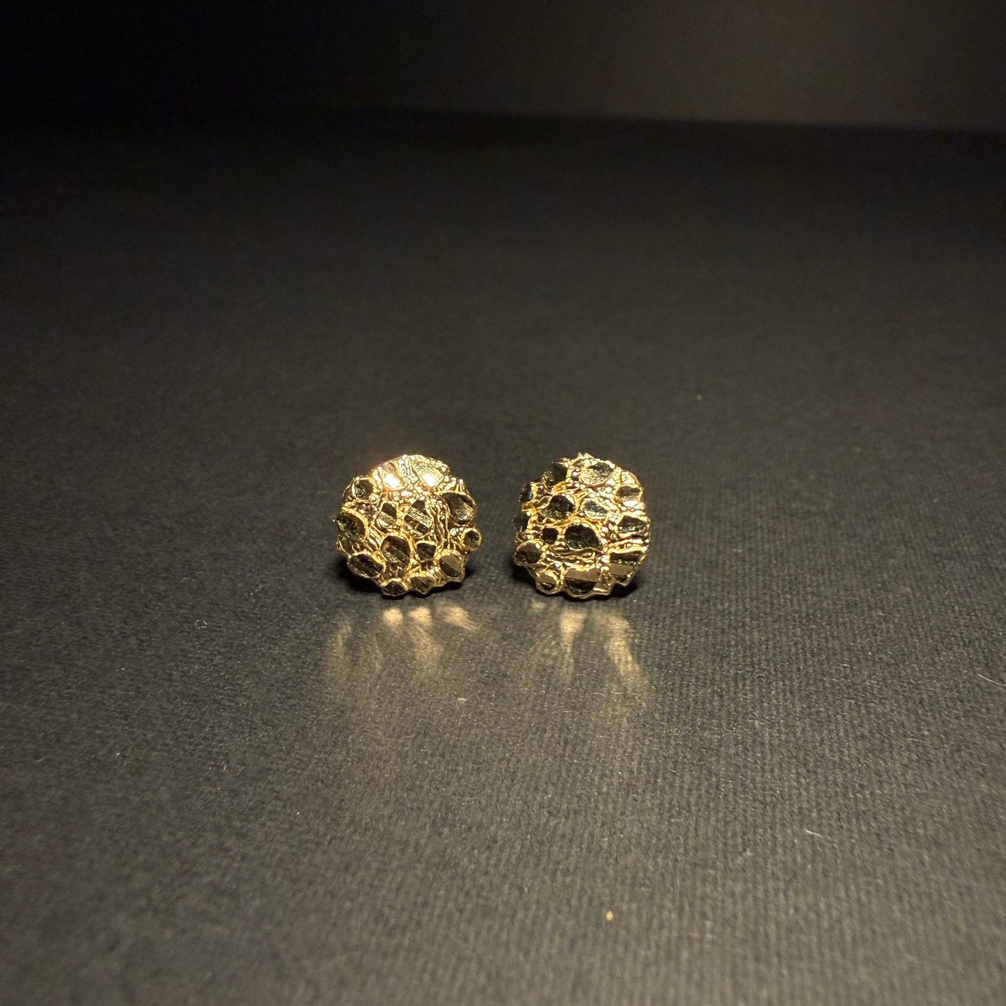 14k Gold Medium Nugget Earrings 15mm