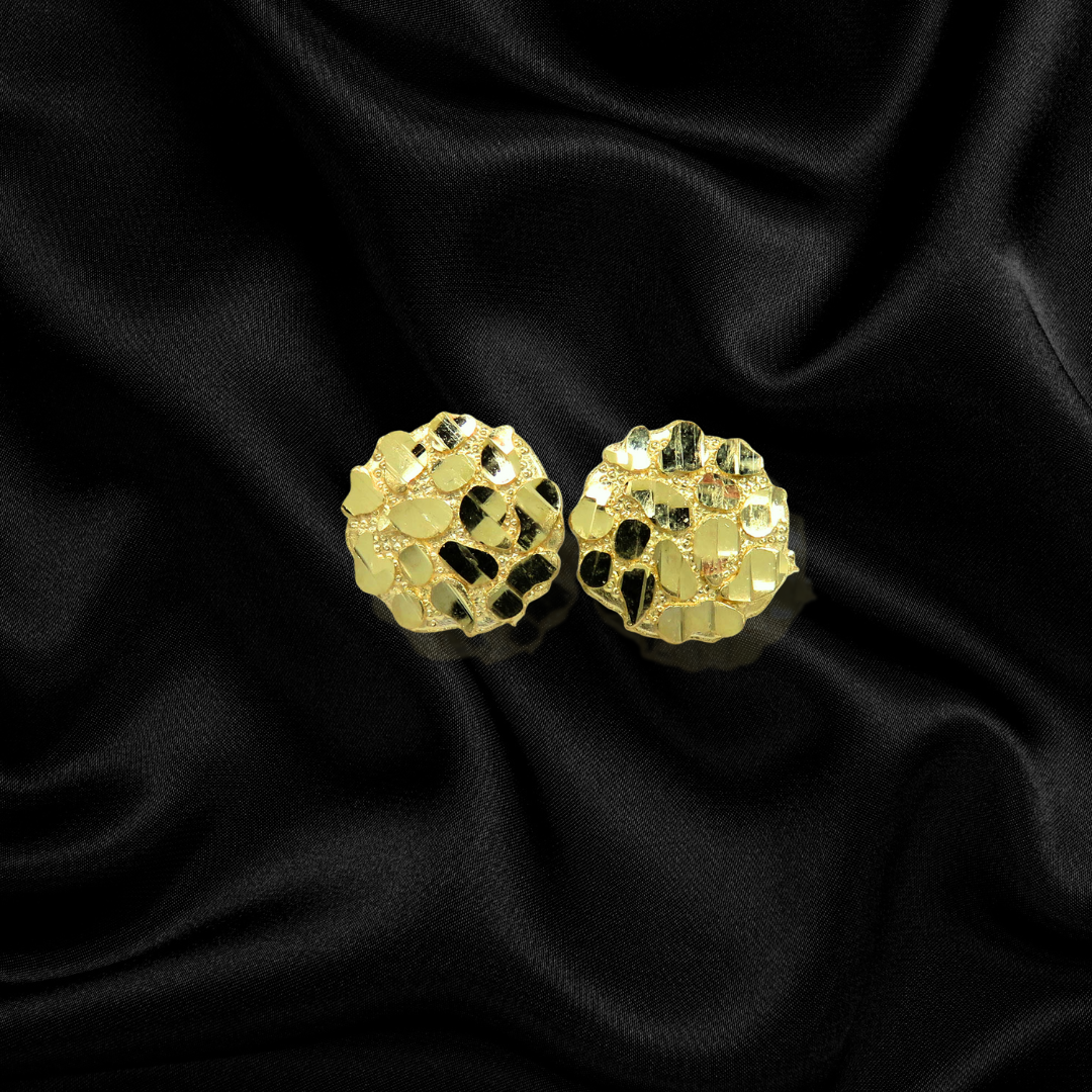 10k Circle Nugget Earrings