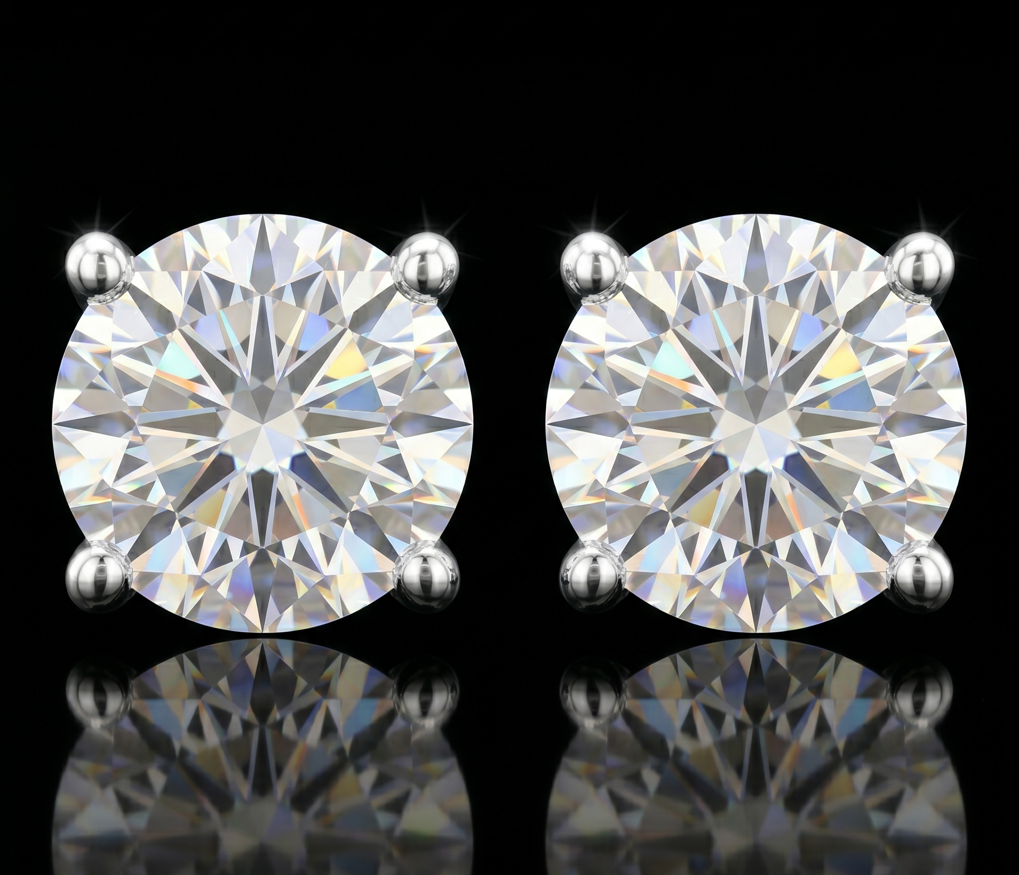 Silver 925 Brilliant Stud Moissanite Earrings