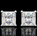Silver 925 Princess Stud Moissanite Earrings