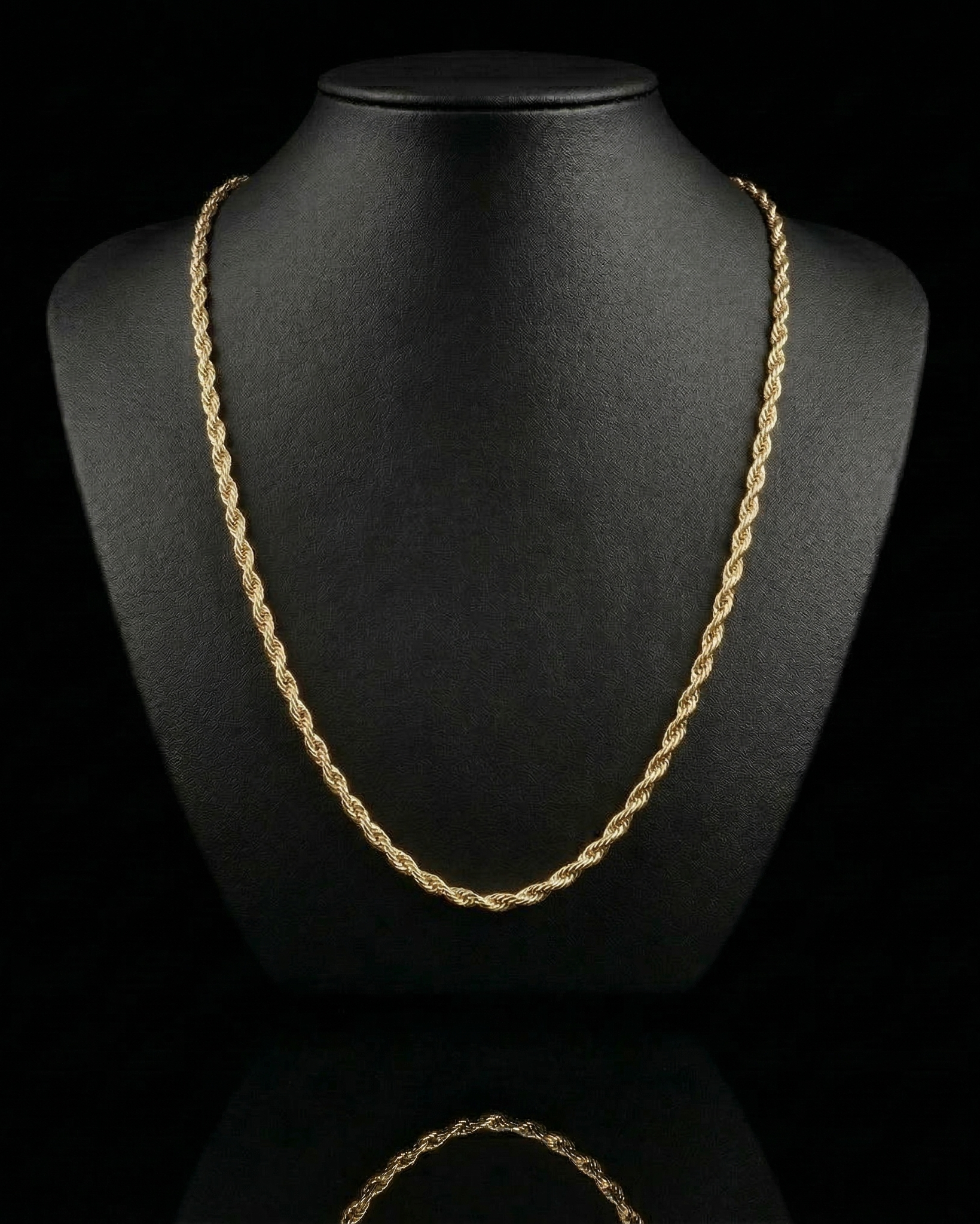 Solid 10k Gold Rope Chain 3mm