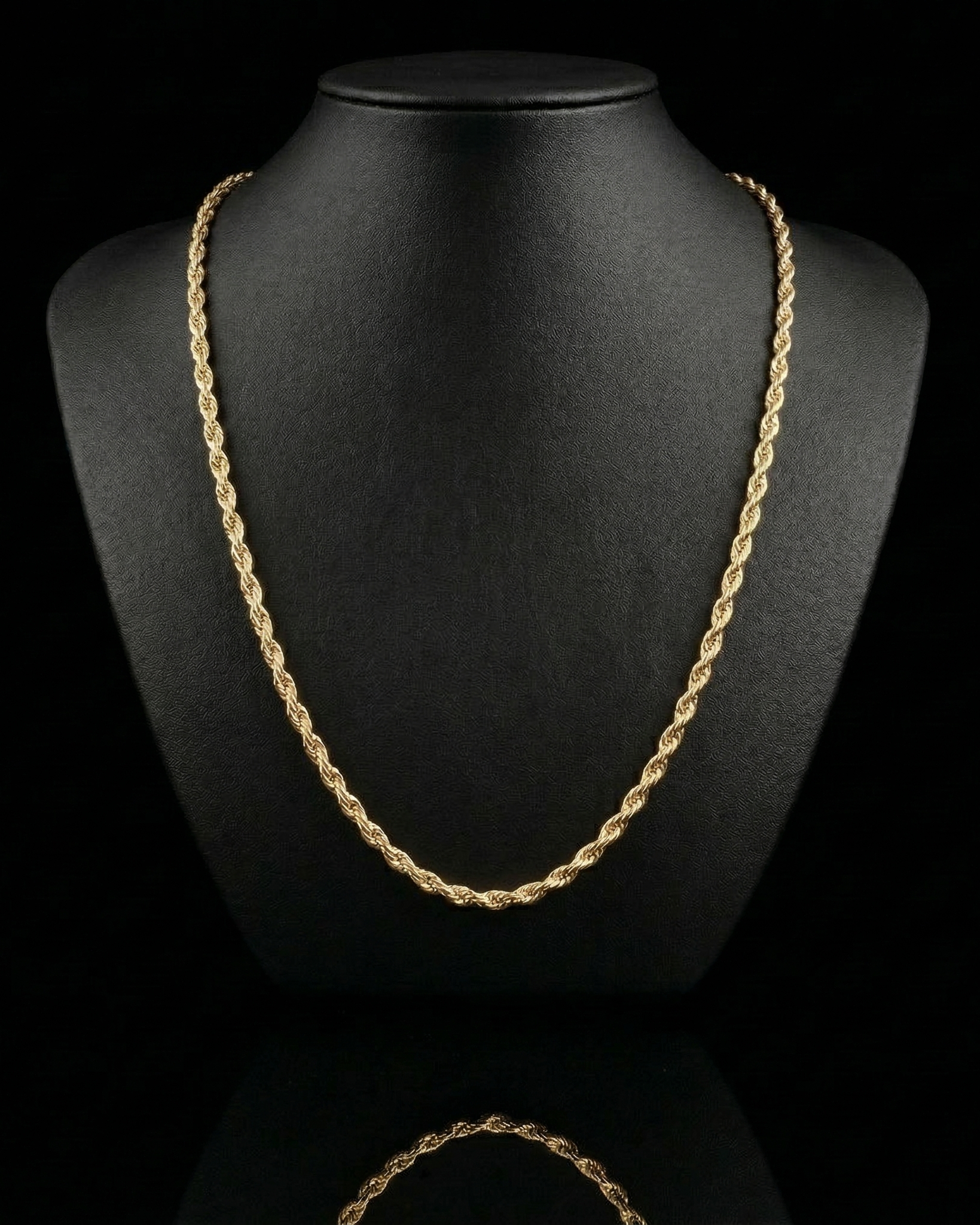 Solid 10k Gold Rope Chain 4mm