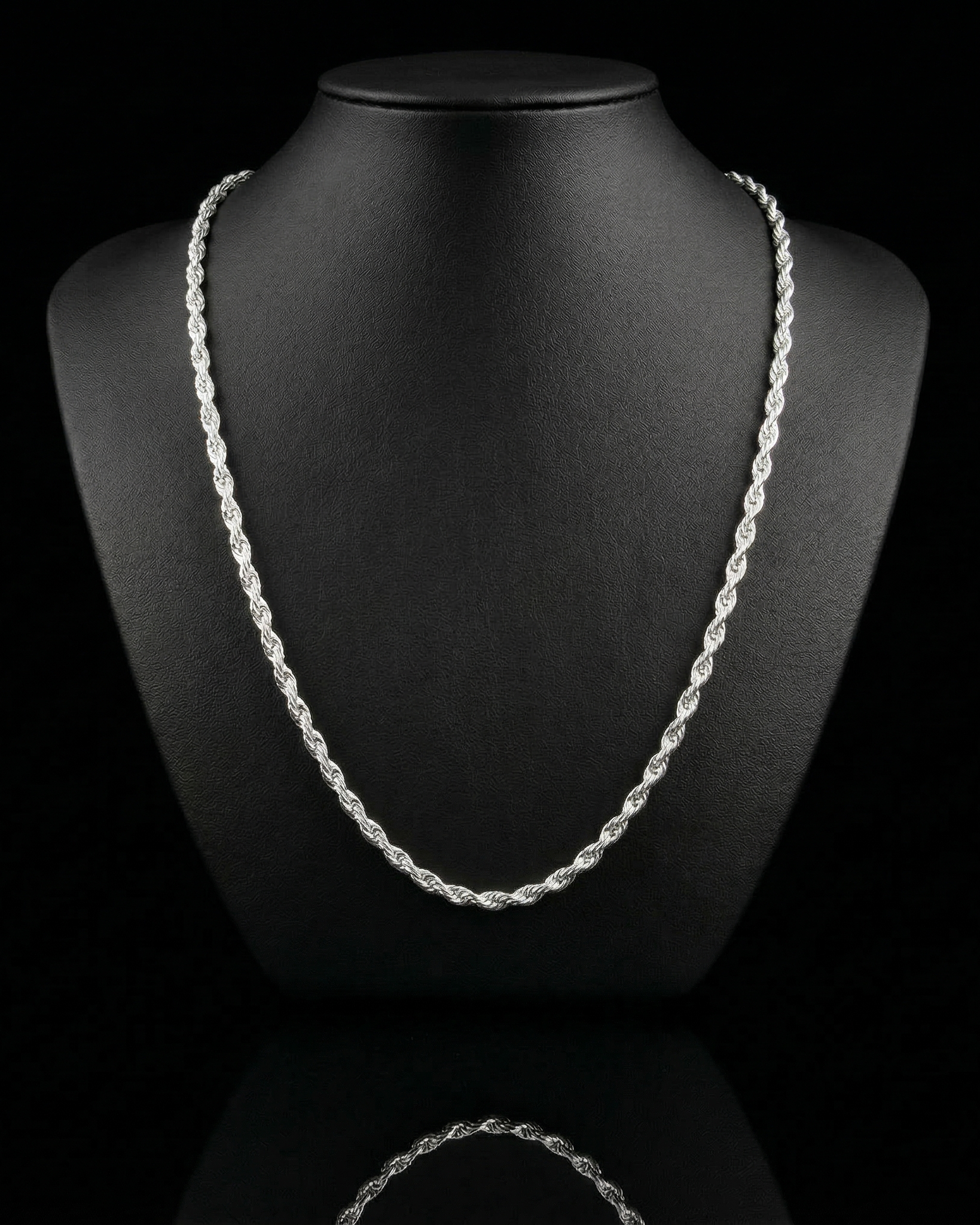 Solid Silver 925 Rope Chain 4mm