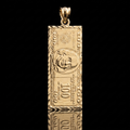 10k gold $100 bill pendant, front on black