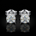 Silver 925 Brilliant Stud Moissanite Earrings