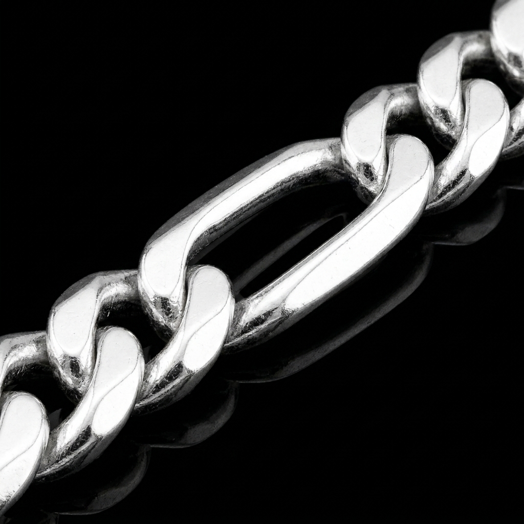 Solid Silver 925 Figaro Chain