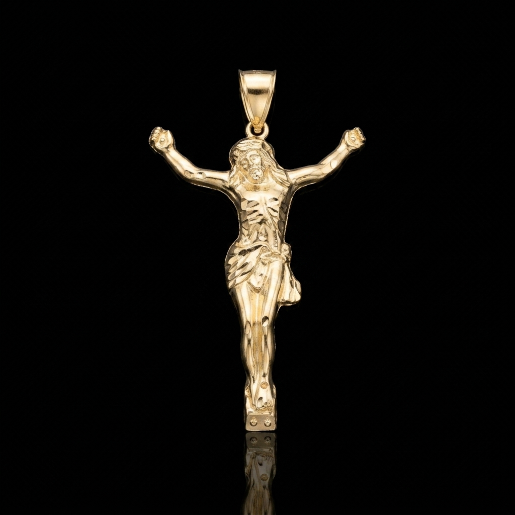 10k Gold Crucifix Pendant 2"