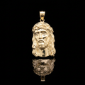 10k Gold Jesus Head Pendant 1.5"