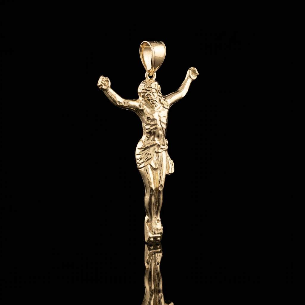 10k Gold Crucifix Pendant 2"