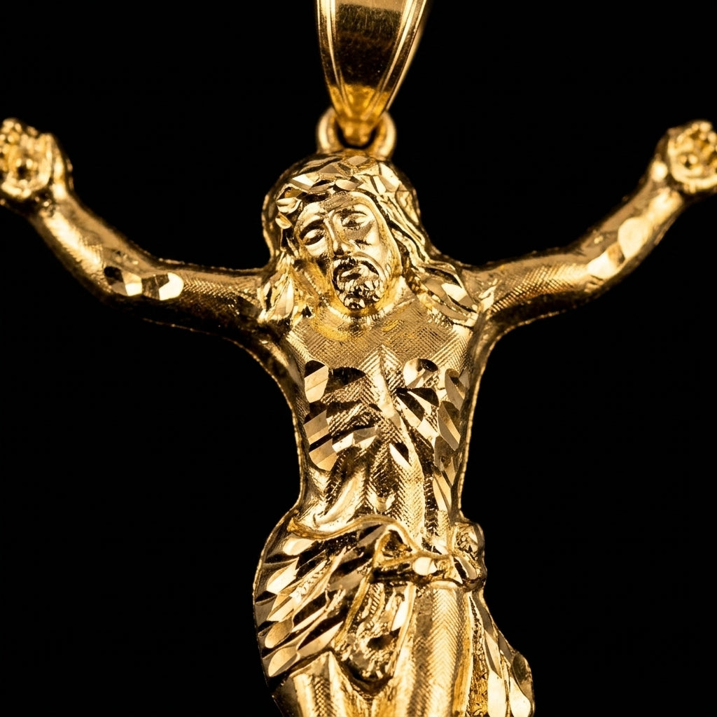 10k Gold Crucifix Pendant 2"