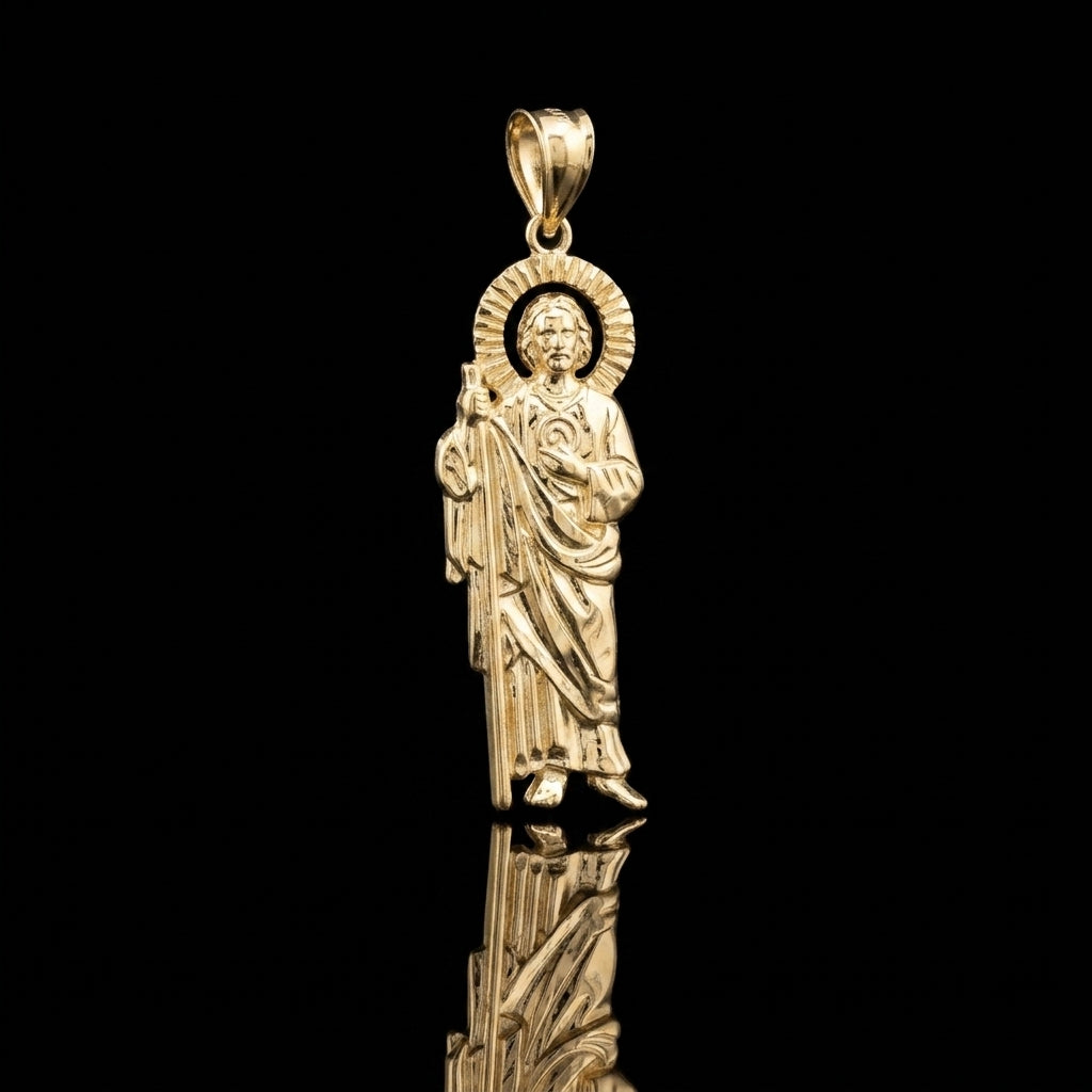10k Gold Saint Judas Pendant 1.75"