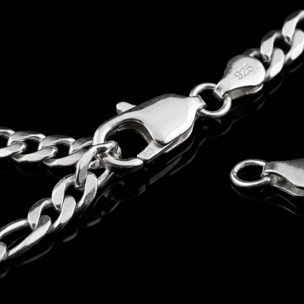 Solid Silver 925 Figaro Chain