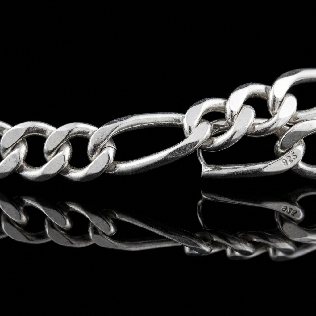 Solid Silver 925 Figaro Chain