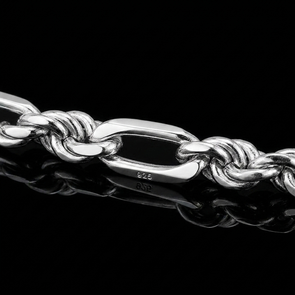 Solid Silver 925 Figurerope Chain 6.8mm