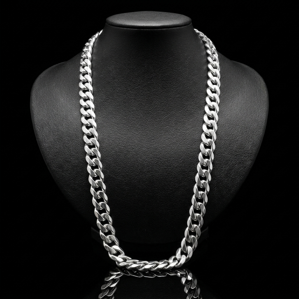 Solid Silver 925 Curb Chain 13mm