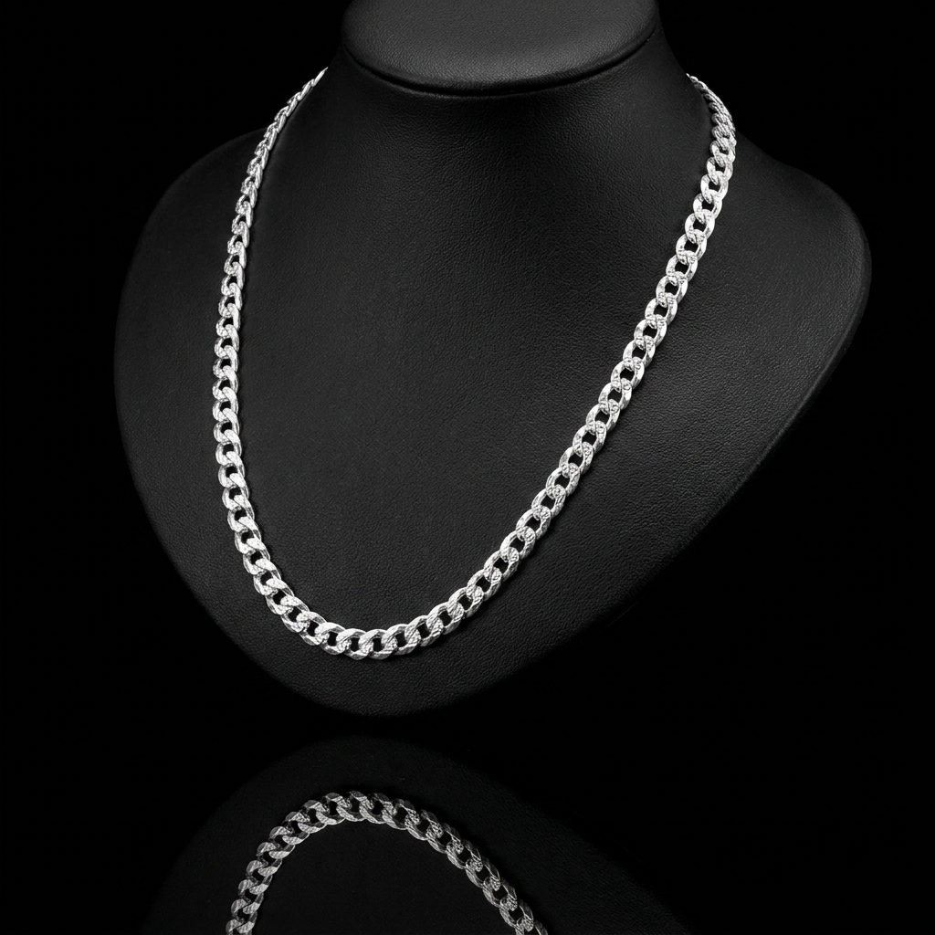 Solid Silver 925 Curb Chain 4.5mm
