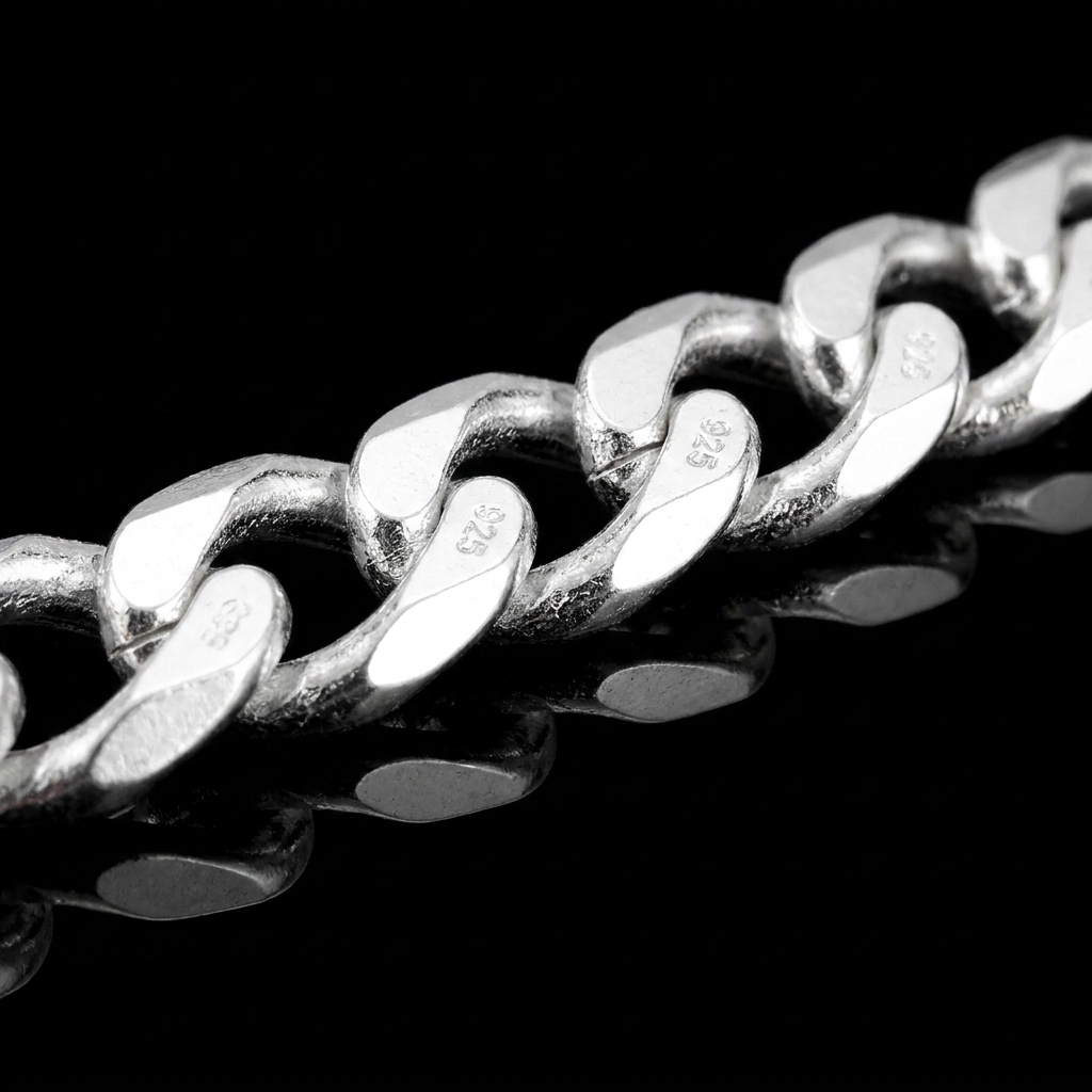 Solid Silver 925 Curb Chain 4.5mm