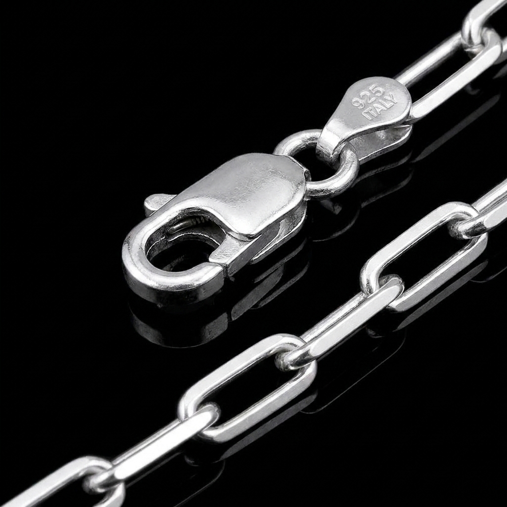 Solid Silver 925 Paperclip Chain