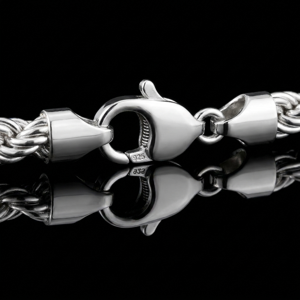 Solid Silver 925 Rope Bracelet 5.0mm