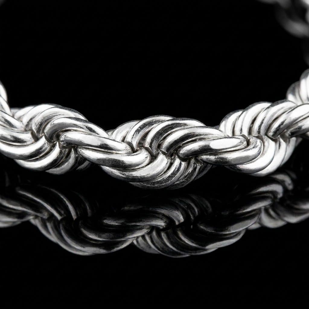 Solid Silver 925 Rope Bracelet 5.0mm