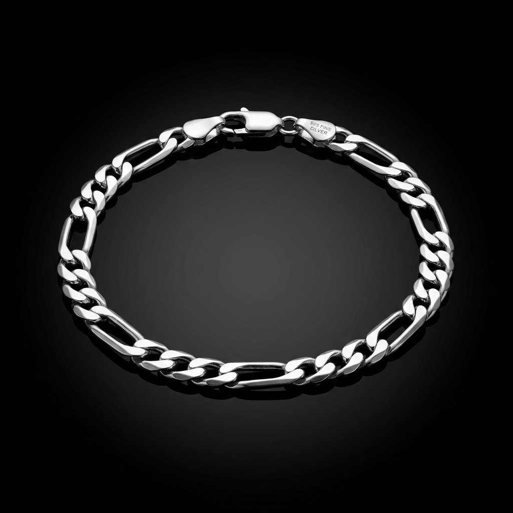 Solid Silver 925 Figaro Bracelet
