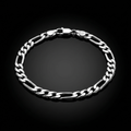 Solid Silver 925 Figaro Bracelet 3.9mm