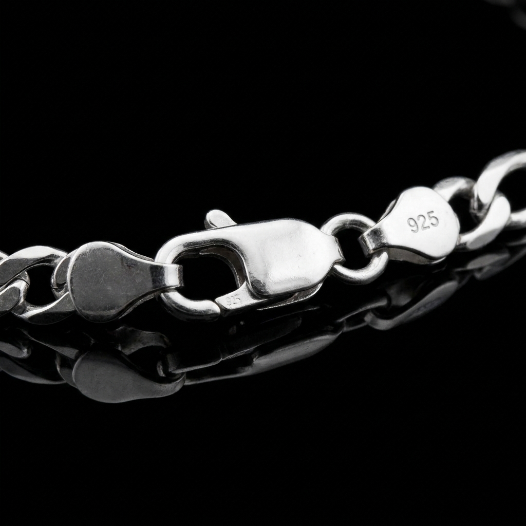 Solid Silver 925 Figaro Bracelet 5.0mm