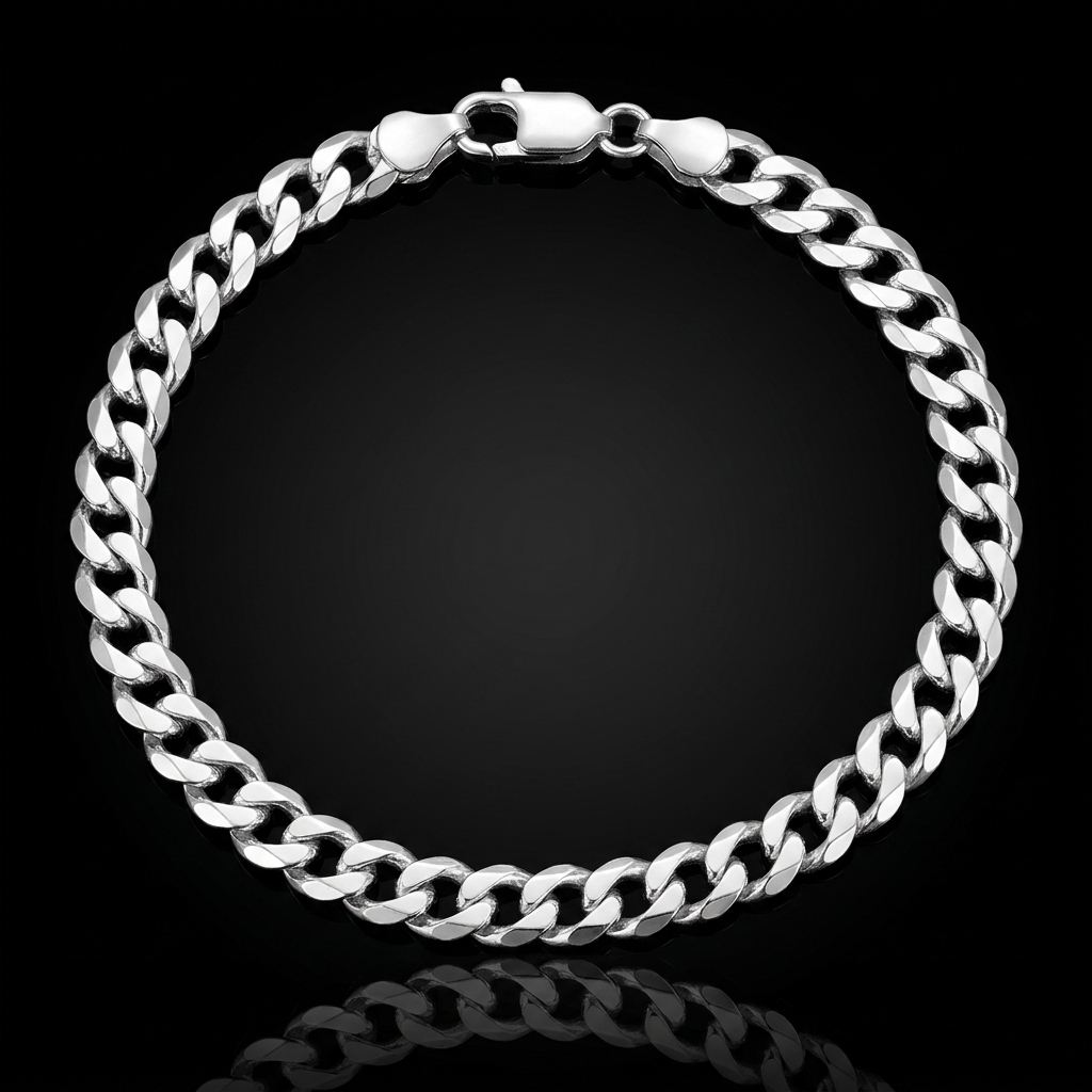 Solid Silver 925 Curb Bracelet