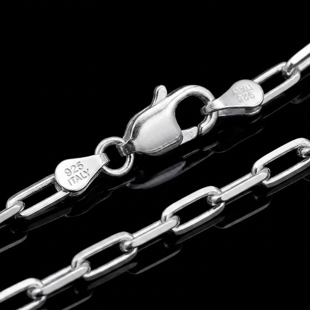 Solid Silver 925 Paperclip Bracelet