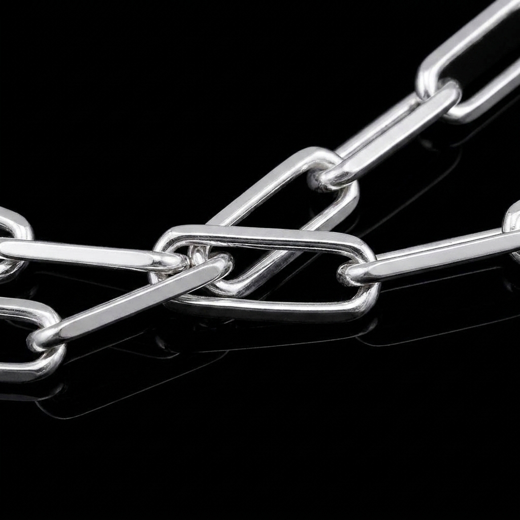 Solid Silver 925 Paperclip Bracelet