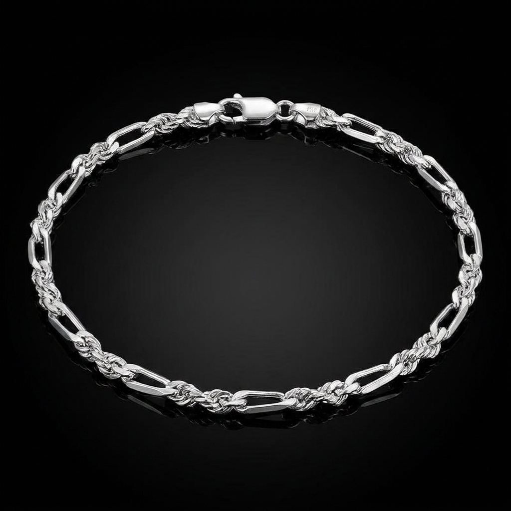 Solid Silver 925 Figurerope Bracelet 4.3mm