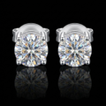 Silver 925 Brilliant Stud Moissanite Earrings