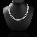 Silver 925 solid Miami Cuban chain on mannequin, front