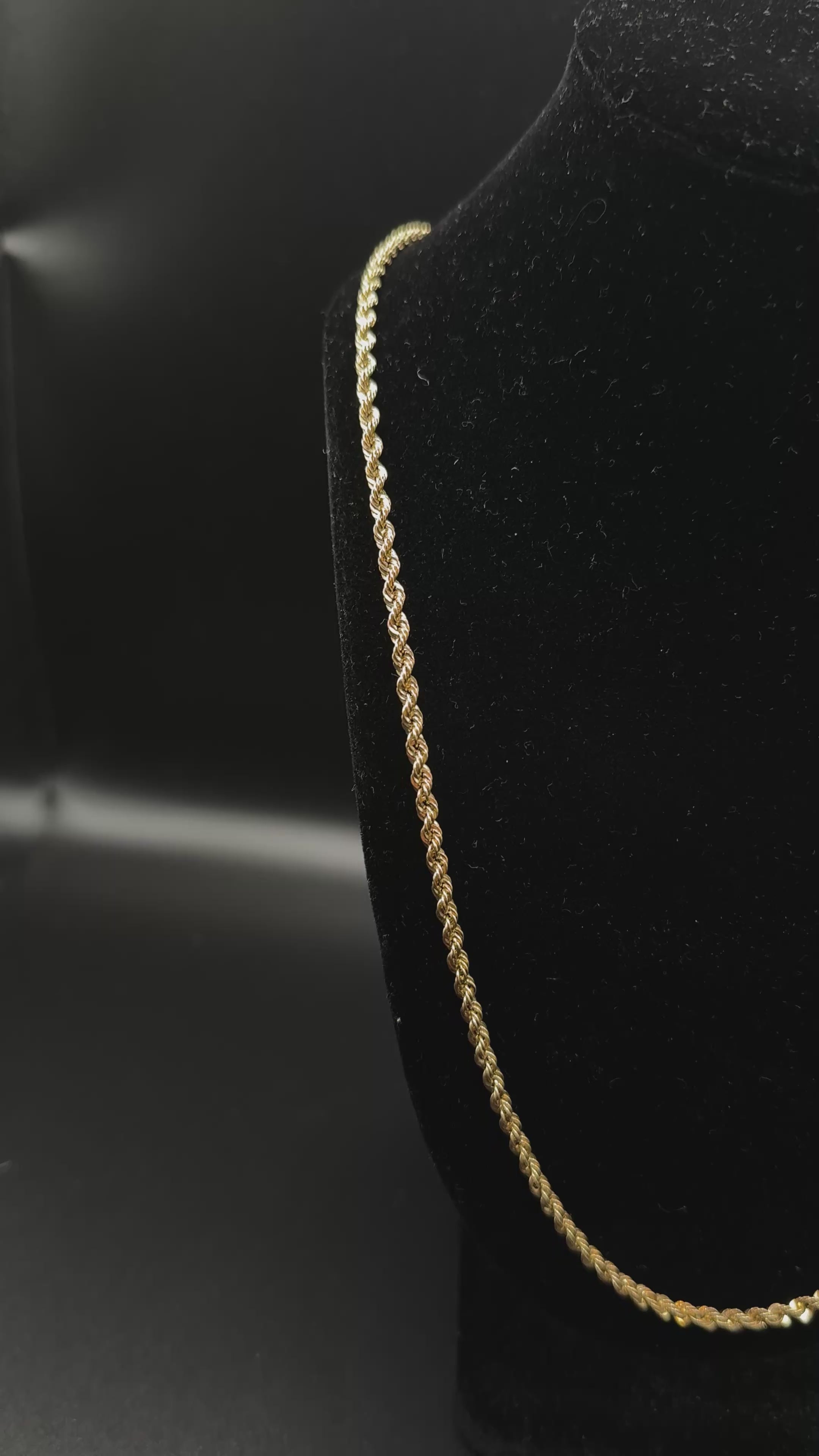 Used 10k Gold Hollow Rope Chain 3mm 26"