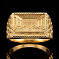 10k Gold Nugget Rectangle Last Supper Ring 15mm