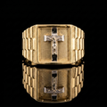 10k Gold Rolex Crucifix Ring 13mm