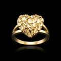 10k Gold Heart Nugget Ring 10mm